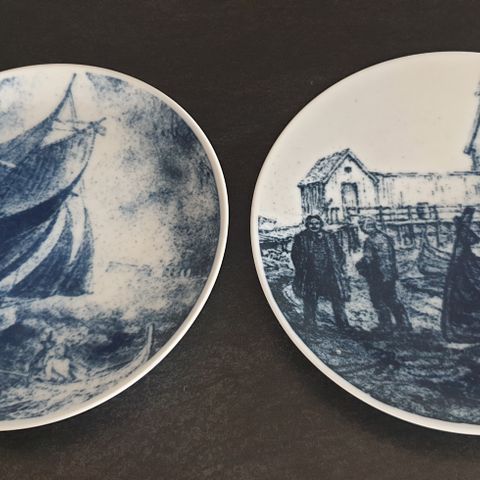 2 kunstplatter av Karl Erik Harr