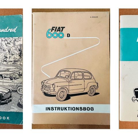 Instruksjonsbøker av Fiat 1100, 600D og 125 Special