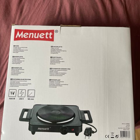 **Menuett Singel Kokeplate – 1500W – Ny! Kun 200 kroner**