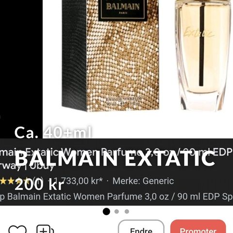 Balmain parfyme , ca. 40+ ml