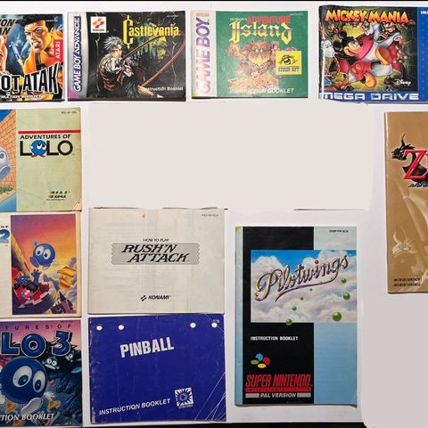 Diverse Manualer til Nes, noe Snes, GBA, Gameboy, Gamecube og Sega