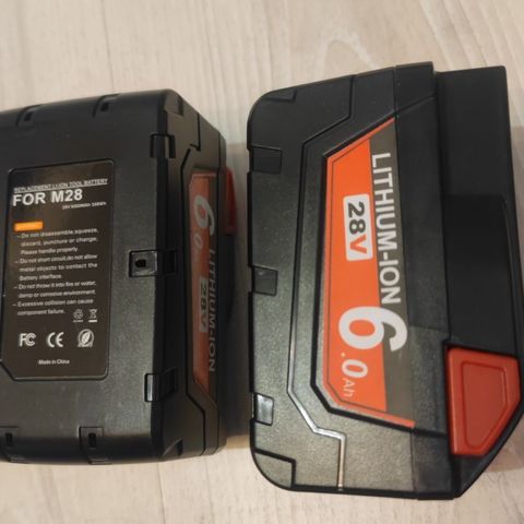 Batterier til Milwaukee M28 & V28 verktøy