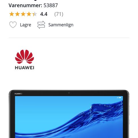 Huawei MediaPad M5 Lite 10,1" nettbrett 32 GB WiFi (grå)