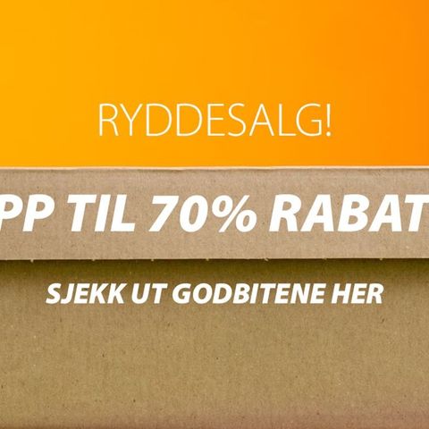 RYDDESALG - Opptil 70 % på utgående varer