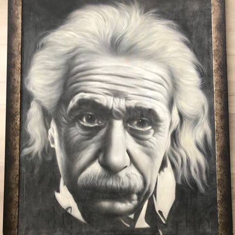 Flott oljemaleri på lerret "Einstein"