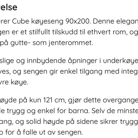 Cube seng fra drømmerommet