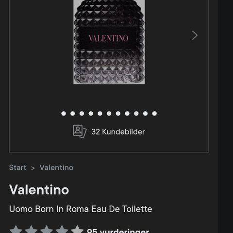 Uåpnet herreparfyme: Valentino Born in Roma