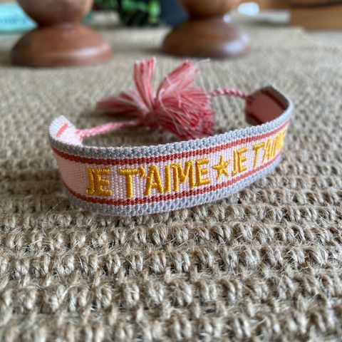 DARK Woven Friendship Bracelet Je T'aime Dusty Rose