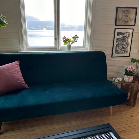 Sovesofa grønn velour