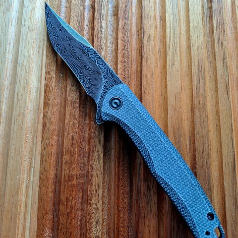 CIVIVI Mini Sandbar Damascus Micarta Black