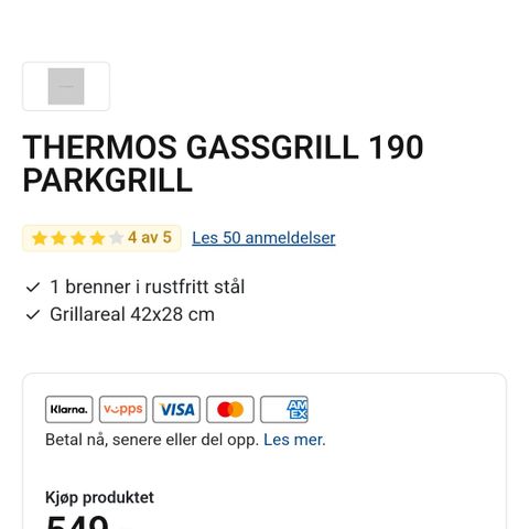 Liten gassgrill