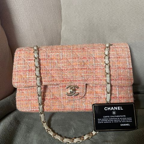 Chanel double flap bag medium tweed