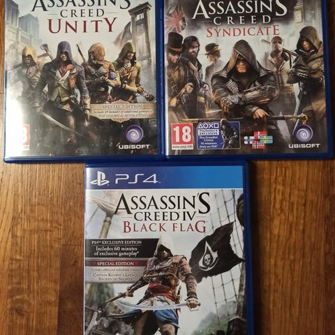 Assassin's Creed ps4 spill Syndicate/Black Flag/Unity