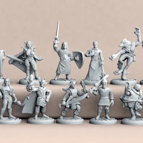 Malt/Umalt Dungeons and Dragons Figurer / Terreng- 3D Print - Resin / FDM -