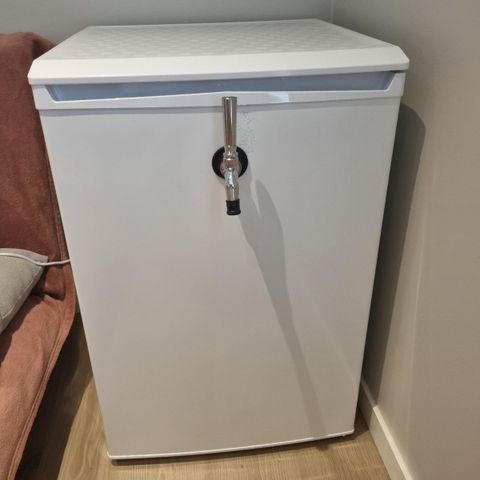 “Kegerator” Bosch beer tap fridge with gas bottle, regulator and keg.