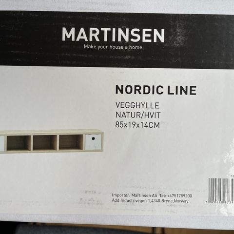 Martinsen - Vegghylle Nordic Line natur/hvit