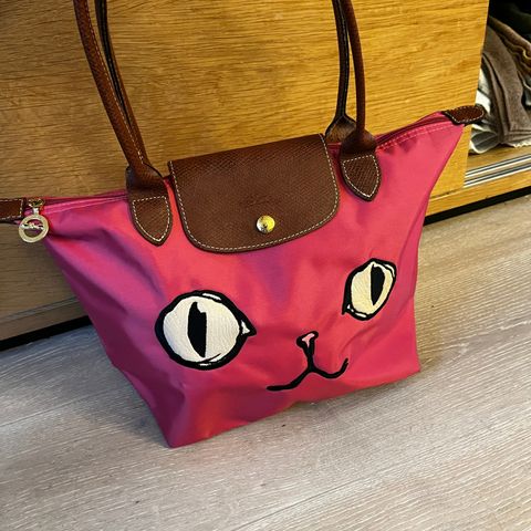 Longchamp Miaou Small Rosa Nylon Tote Bag/Veske LIMITED EDITION