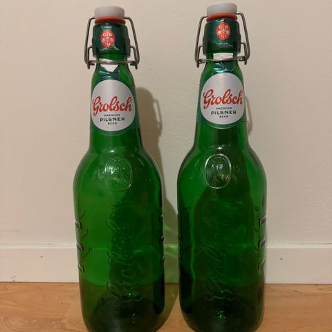 Grolsch ølflaske stor med patentkork