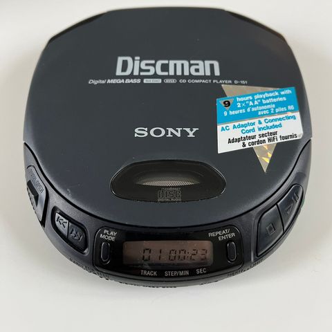 Sony Discman D-151 med lader