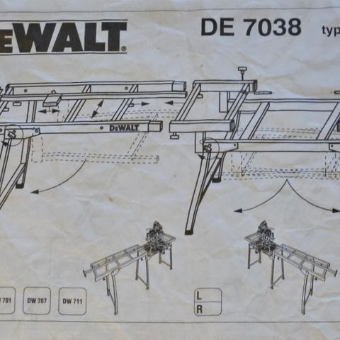 DEWALT DE 7038 Sagbord