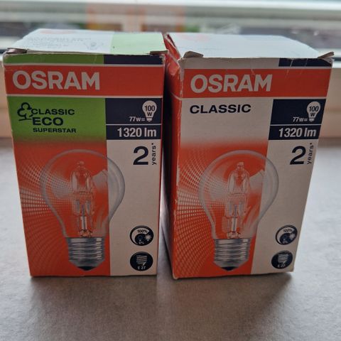 Osram lyspærer 77w = 100w