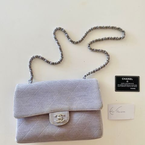 Chanel Cotton Flap Bag m Sølv HW