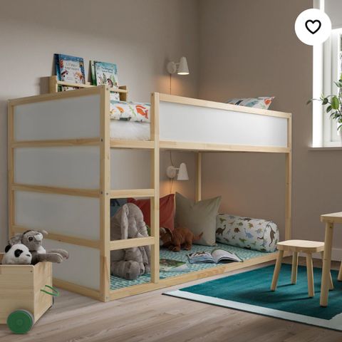 IKEA Kura køyeseng / barneseng med forheng