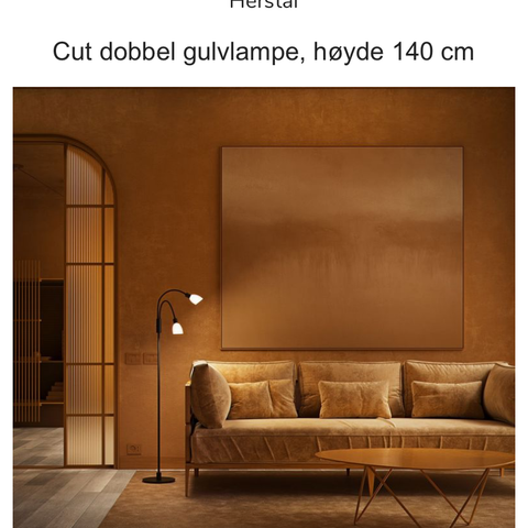 Herstal dobbel gulvlampe med dimmer