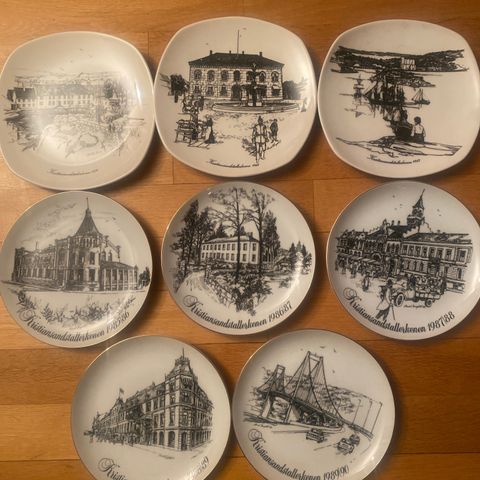 Platter   Kristiansandstallekenen 1979 -    1989/90   8 stk. forskjellige