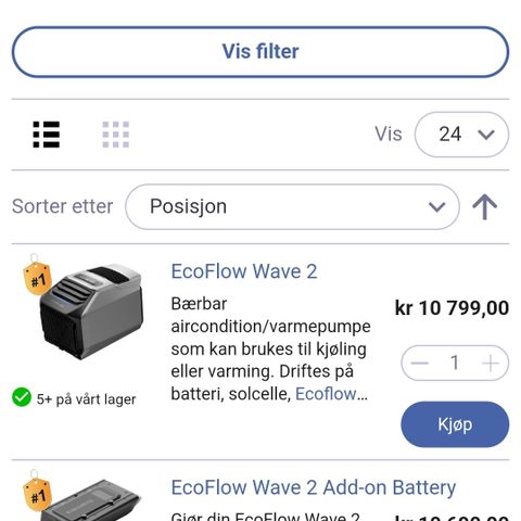 Ecoflow wave 2 + batteri(kan byttes i ecoflow powerbank)