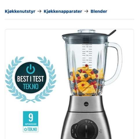 Wilfa smoothie blender blsp 1200s - så god som ny