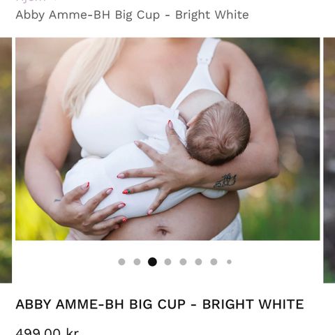 Størrelse L - Abby Amme-BH Big Cup - Bright White fra Carelesss