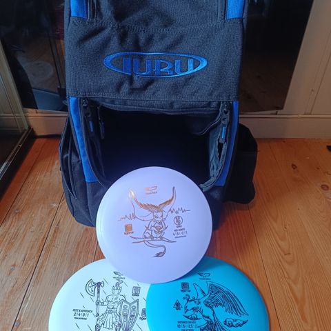 Discgolf bag sekk med 3 nye discer