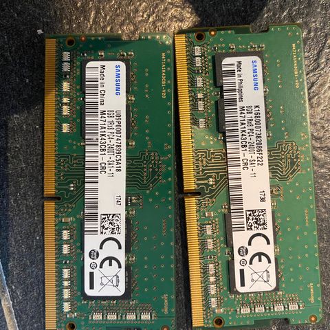 Bærbar minne DDR4 2x8GB 16GB kit oppgradering selges billig