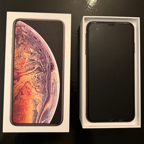 Strøken IPhone XS max 64 GB med original eske