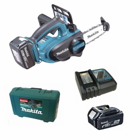 Motorsag Makita DUC122RTE; 18 V; 2x5,0 Ah batteri.; 11,5 cm sverd