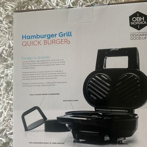 Hamburger grill (quick) fra OBH Nordica selges