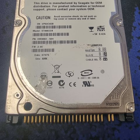 Amiga 1200 HDD? Seagate Momentus 5400rpm 80GB