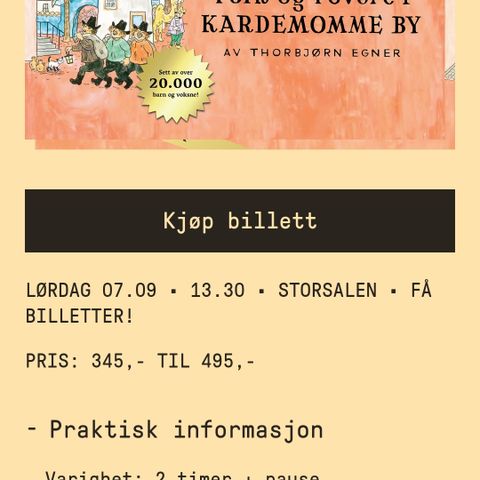 Kardemommeby teater på Bølgen