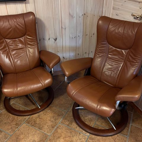 2 stk Ekornes Stressless Wing Signature Recliner (uten fotskammel)