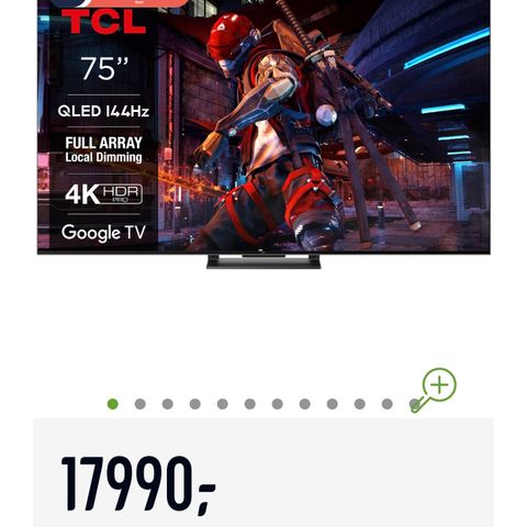 TCL QLED870 75 tommer , 144hz