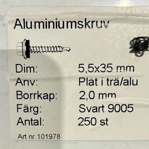 Farmerskruer aluminium sort