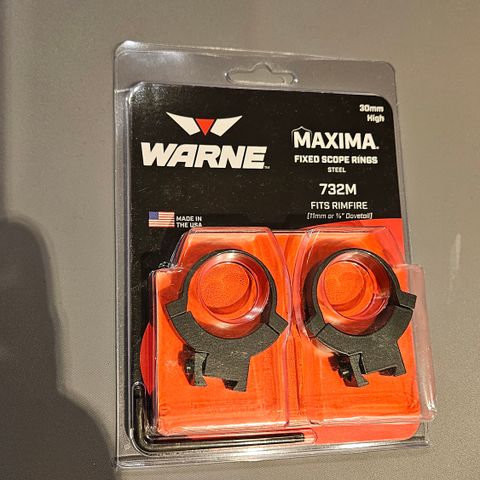 Warne Maxima 30mm montasje for salongevær selges.