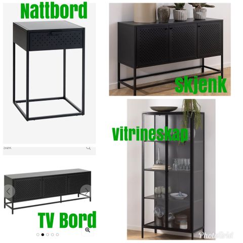 Diverse møbler i metall