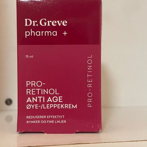 Dr.Greve pro-retinol øye/leppekrem. Helt ny!