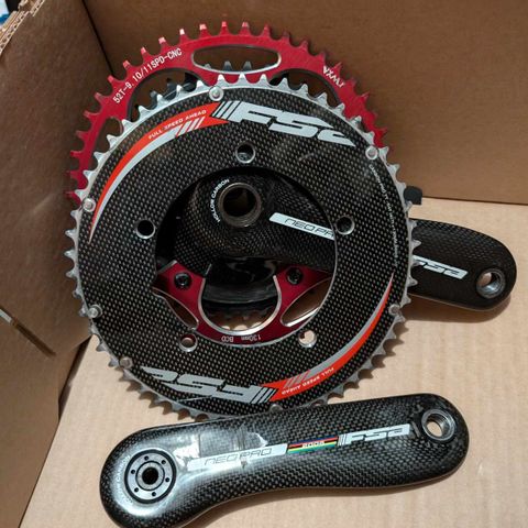 FSA Neo Pro TT MegaExo 10 Speed Carbon Crankset med ekstra drev