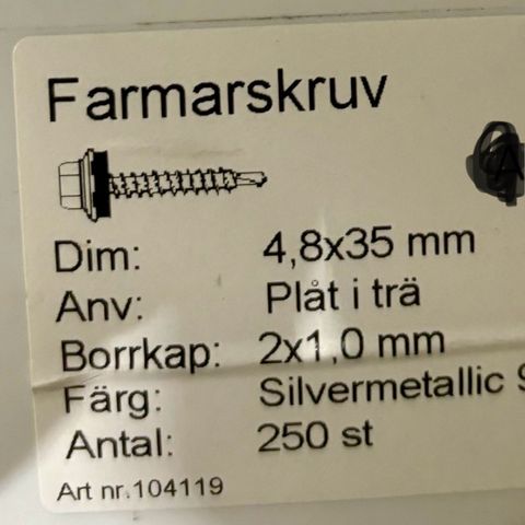 Farmerskruer silver Ral 9006