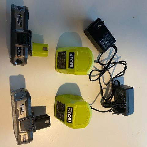 NY PRIS Ryobi batterier og ladere