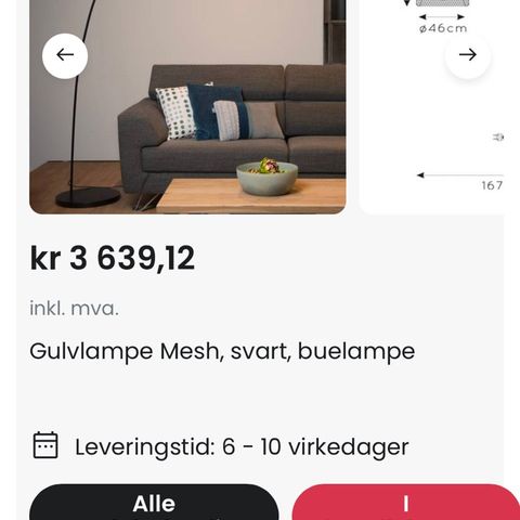 Mesh buet stålampe fra Lampegiganten.