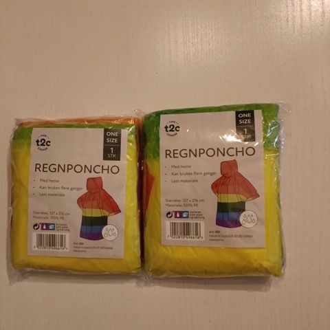 Regnbue farget Poncho